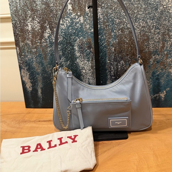 Bally Nour Shoulder Bag in Seashell Blue - Picture 14 of 16